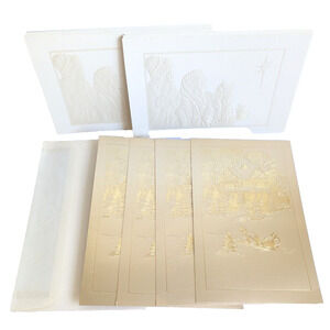 American Greetings Christmas Cards LOT 16 The Three Great Kings Gold FOIL Satin